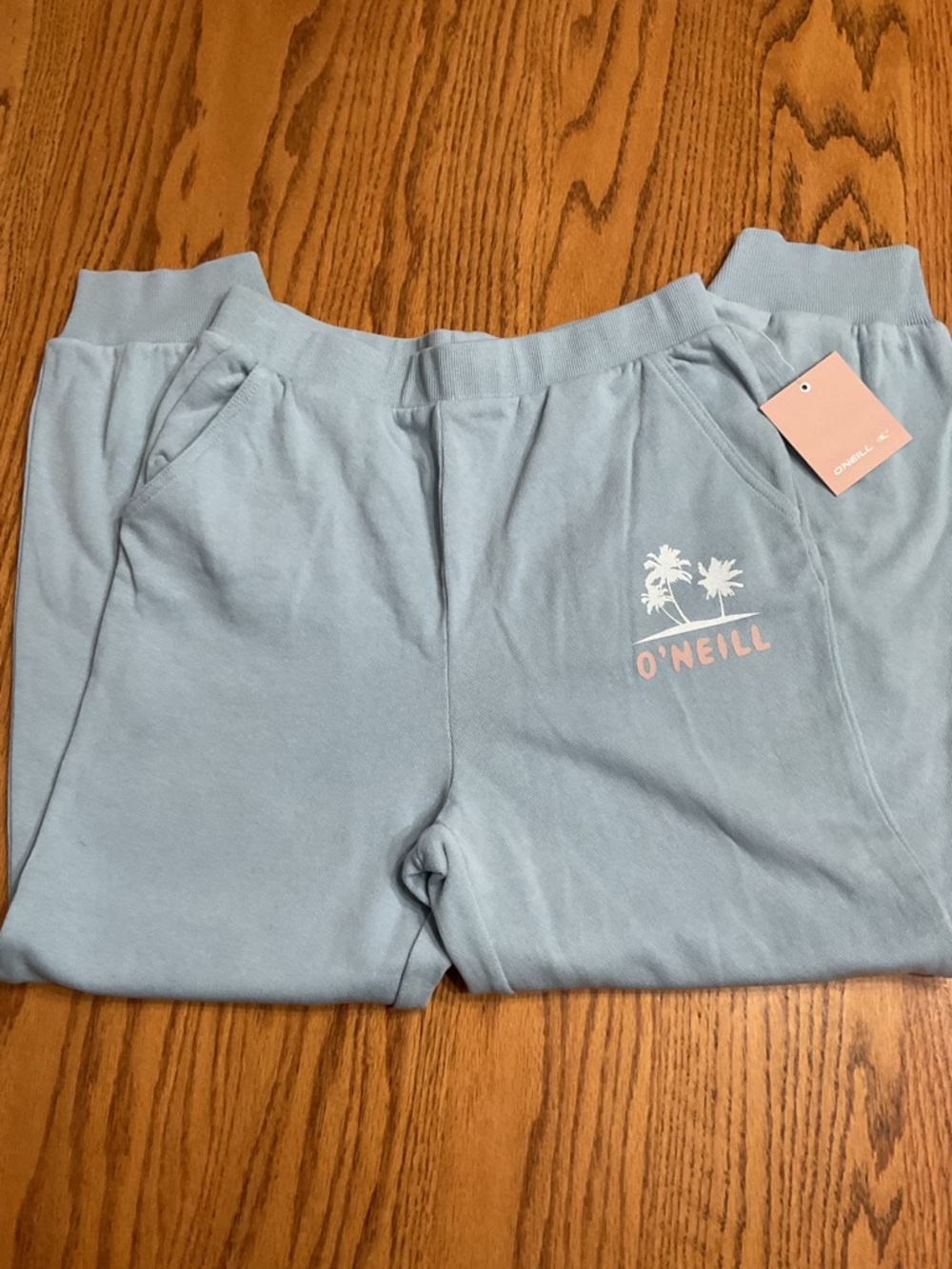 O'Neill Light Blue Track Joggers with Pink Logo